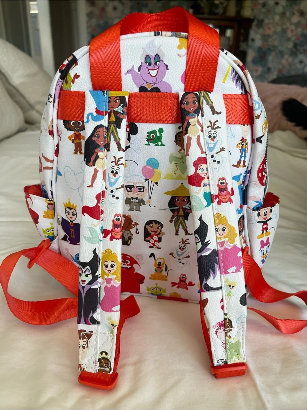 Disney Red Mini Backpack Interior with Branded Tag